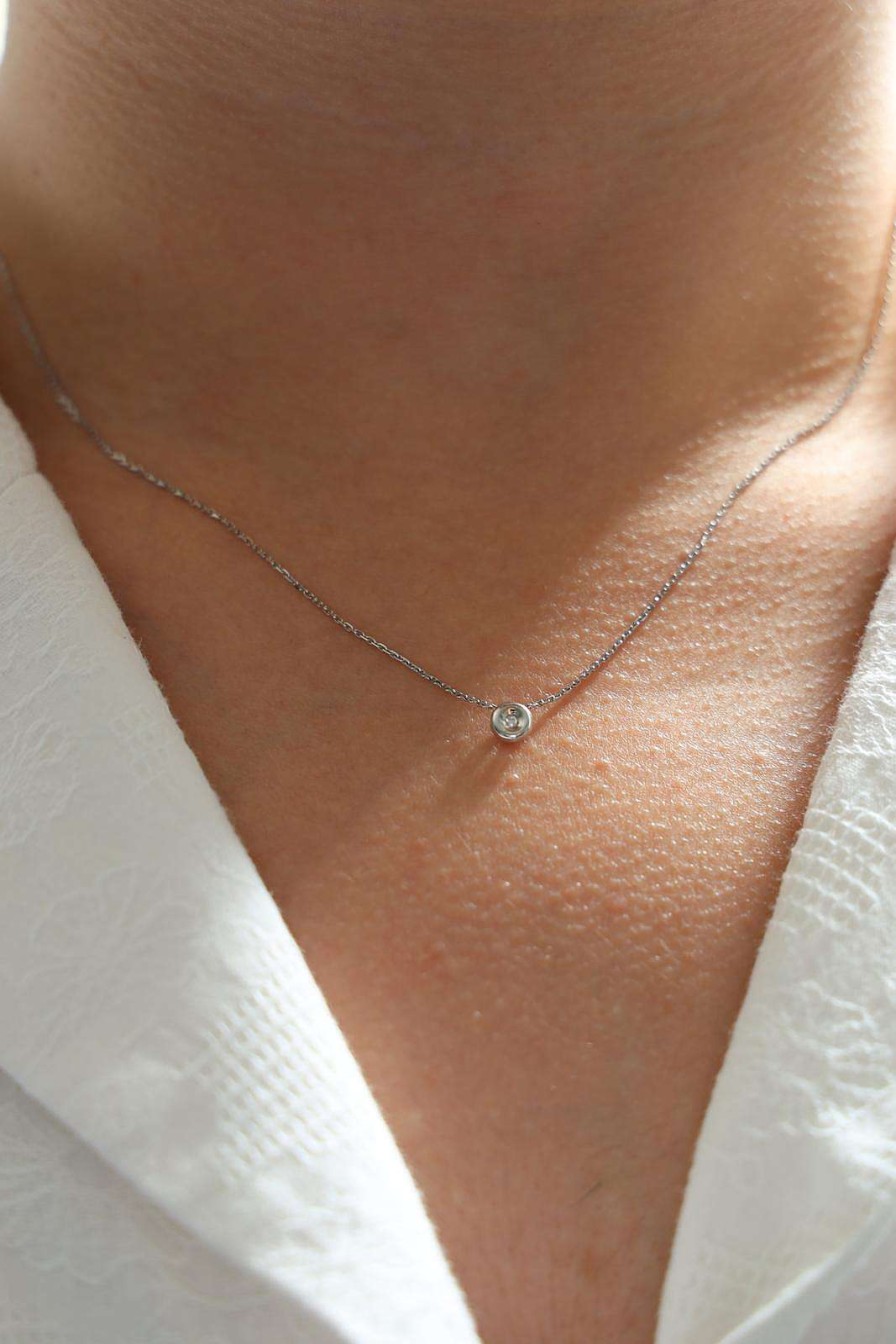 Nos Bijoux Non signé  | Collier Or Blanc Diamant