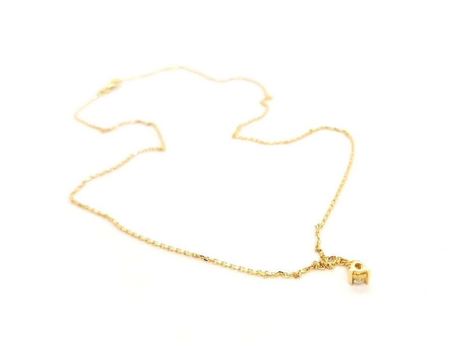 Nos Bijoux Non signé  | Collier Chaine + Pendentif Or Jaune Diamant